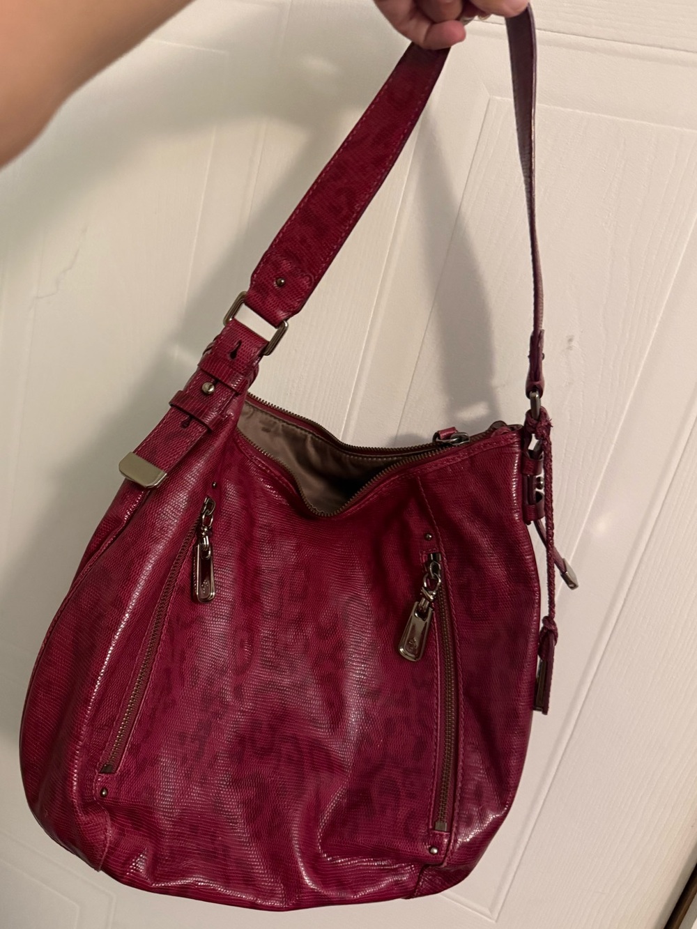 Women’s fuchsia Suttle Cheetah Shoulder Cole Haan Bag